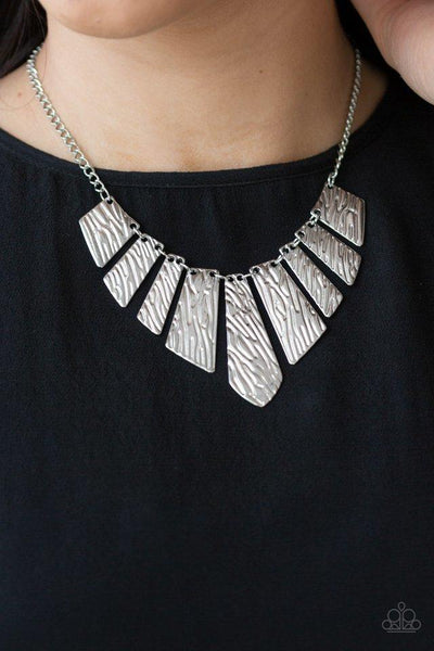 Paparazzi Necklace ~ Texture Tigress - silver