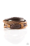 PAPARAZZI "TRAILBREAKER" BROWN LEATHER URBAN BRACELET