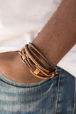 PAPARAZZI "TRAILBREAKER" BROWN LEATHER URBAN BRACELET