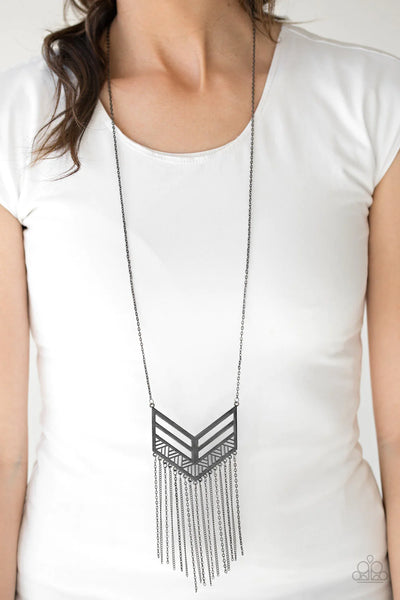 Paparazzi ♥ Alpha Attitude - Black ♥ Necklace