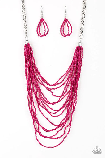 Bora Bombora (Blue, Purple, Pink) Paparazzi Seed Bead Necklace