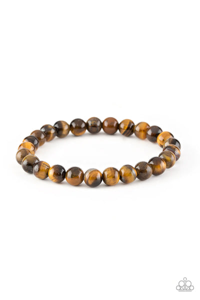 PAPARAZZI "CENTERED" BROWN URBAN BRACELET