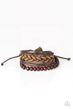 PAPARAZZI "DEEP SEA SINKER" BROWN URBAN BRACELET