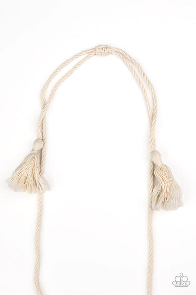 Paparazzi Necklace Macrame Mantra - White