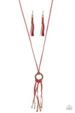 Feel at HOMESPUN - Red Necklace - Paparazzi Accessories