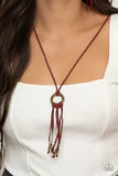 Feel at HOMESPUN - Red Necklace - Paparazzi Accessories