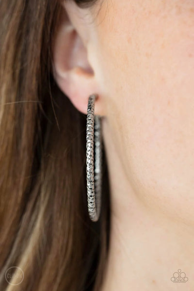 Subtly Sassy - Silver Clip-On Paparazzi Hoop Earring