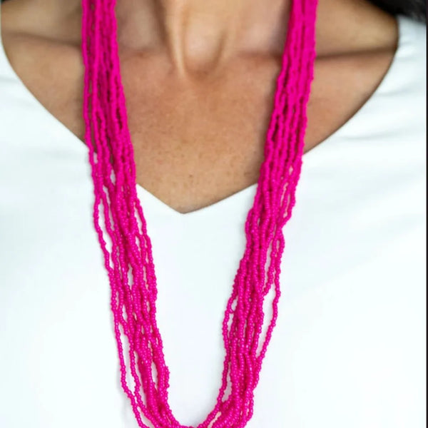 Congo Colada - Pink Paparazzi Seed Bead Necklace