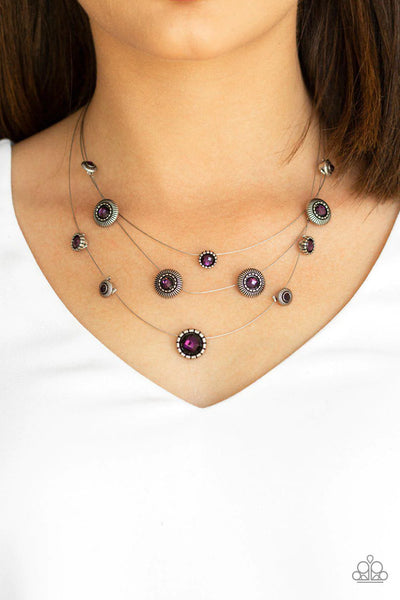 SHEER Thing! Purple Rhinestone Necklace - Paparazzi Accessories