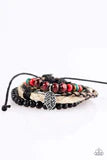 FOREST TRAIL - MULTI LEATHER URBAN LEAF BRACELET PAPARAZZI