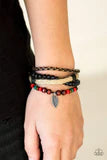 FOREST TRAIL - MULTI LEATHER URBAN LEAF BRACELET PAPARAZZI