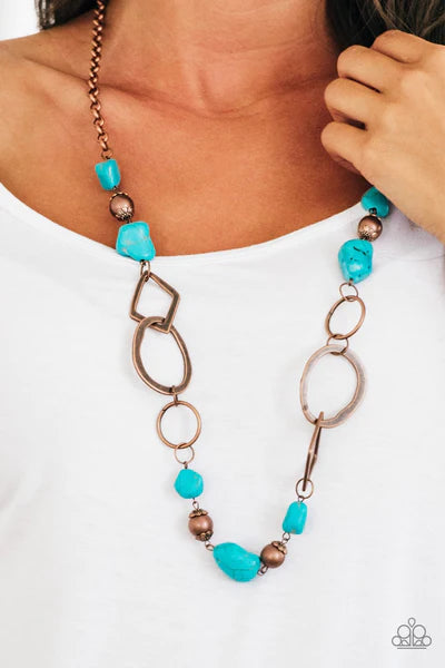 Paparazzi Necklace - That's Terra-ific! - Copper Blue Regular price