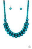 Paparazzi Caribbean Cover Girl - Blue Wooden Necklace