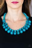 Paparazzi Caribbean Cover Girl - Blue Wooden Necklace