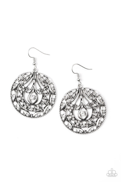 Choose To Sparkle - White Paparazzi Earring