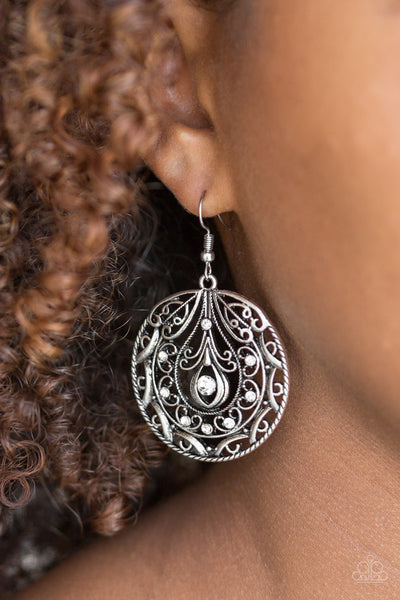 Choose To Sparkle - White Paparazzi Earring