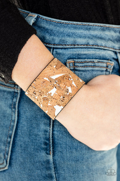 Cork Congo - White Paparazzi Bracelet