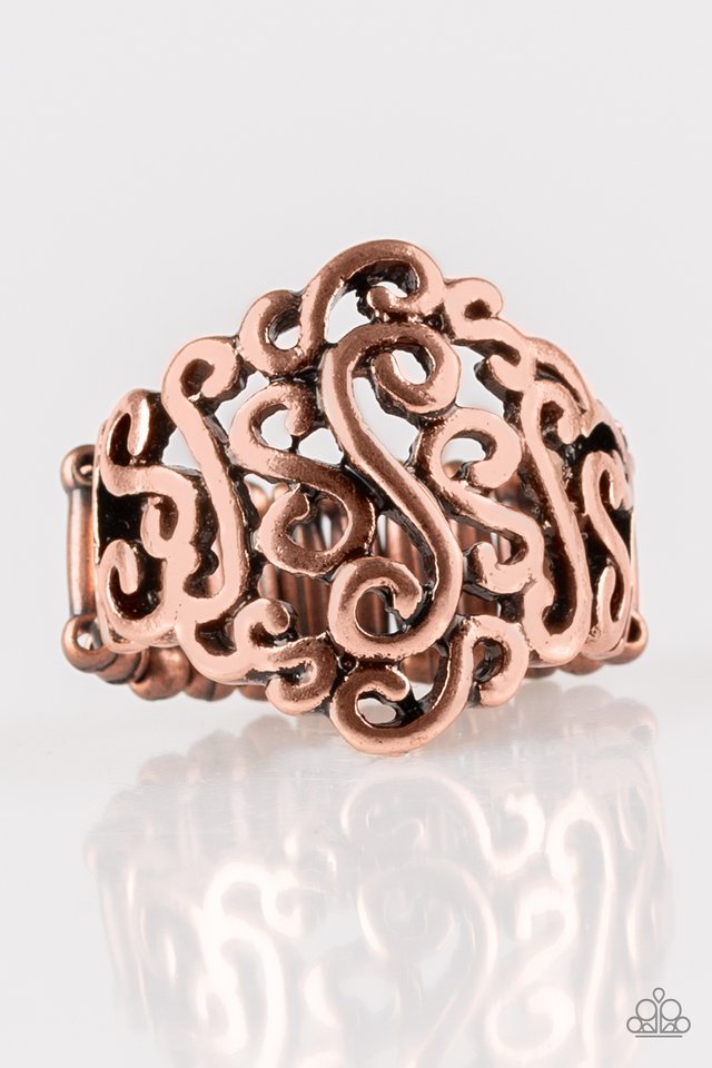 Dizzy Demure - Copper Paparazzi Ring