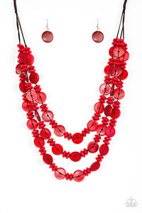 Barbados Bopper - Red Paparazzi Necklace