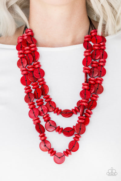 Barbados Bopper - Red Paparazzi Necklace