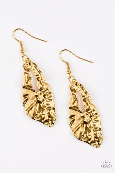 Cave Cavelier Gold Paparazzi Earrings