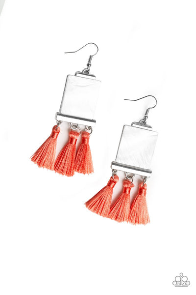 Tassel Retreat Orange Paparazzi Earrings