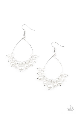 5th Avenue Appeal - White Paparazzi Earring