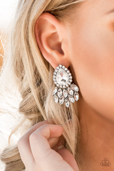 A Breath of Fresh HEIR - White Paparazzi Earring