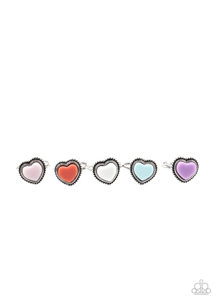 Starlet Shimmer Heart Rings - Multi