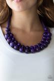 Paparazzi Caribbean Cover Girl - Purple - Wooden Necklace