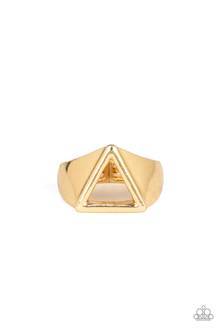 Trident - Gold Paparazzi Ring