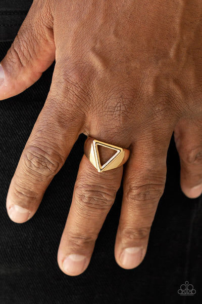 Trident - Gold Paparazzi Ring