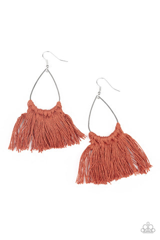 Tassel Treat - Brown Paparazzi Earrings