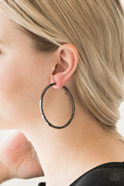 Dangerously Dynamic Black Paparazzi Earrings