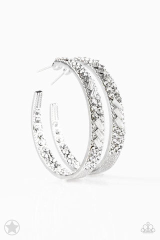 Glitzy by Association Paparazzi Accessories Silver  Earrin