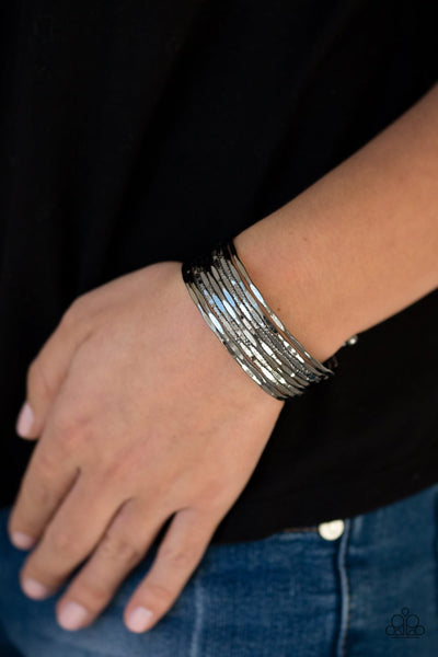 Sleek Shimmer Black Paparazzi Bracelet